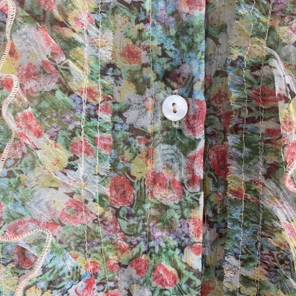 ZARA Floral Print Button Down Blouse Size S - Picture 5 of 8